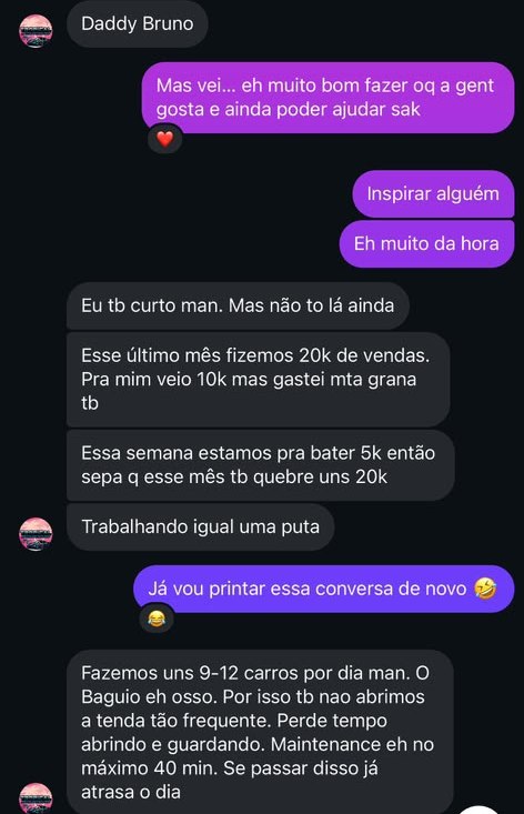 Conversa no Instagram com aluno que hoje tem o próprio detail